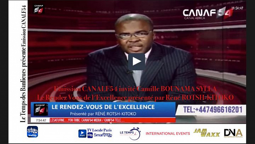 Tv Locale Paris - Le Temps des Banlieues présente Emission CANALF54 invité Camille BOUNAMA SYLLA