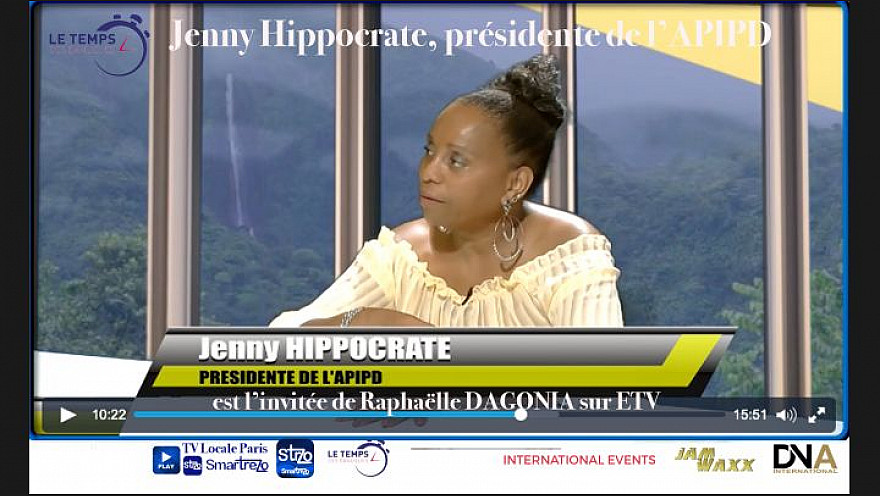 Tv Locale Paris - Le Temps des Banlieues présente Jenny Hippocrate, présidente de l’APIPD, est l’invitée de Raphaëlle DAGONIA sur ETV